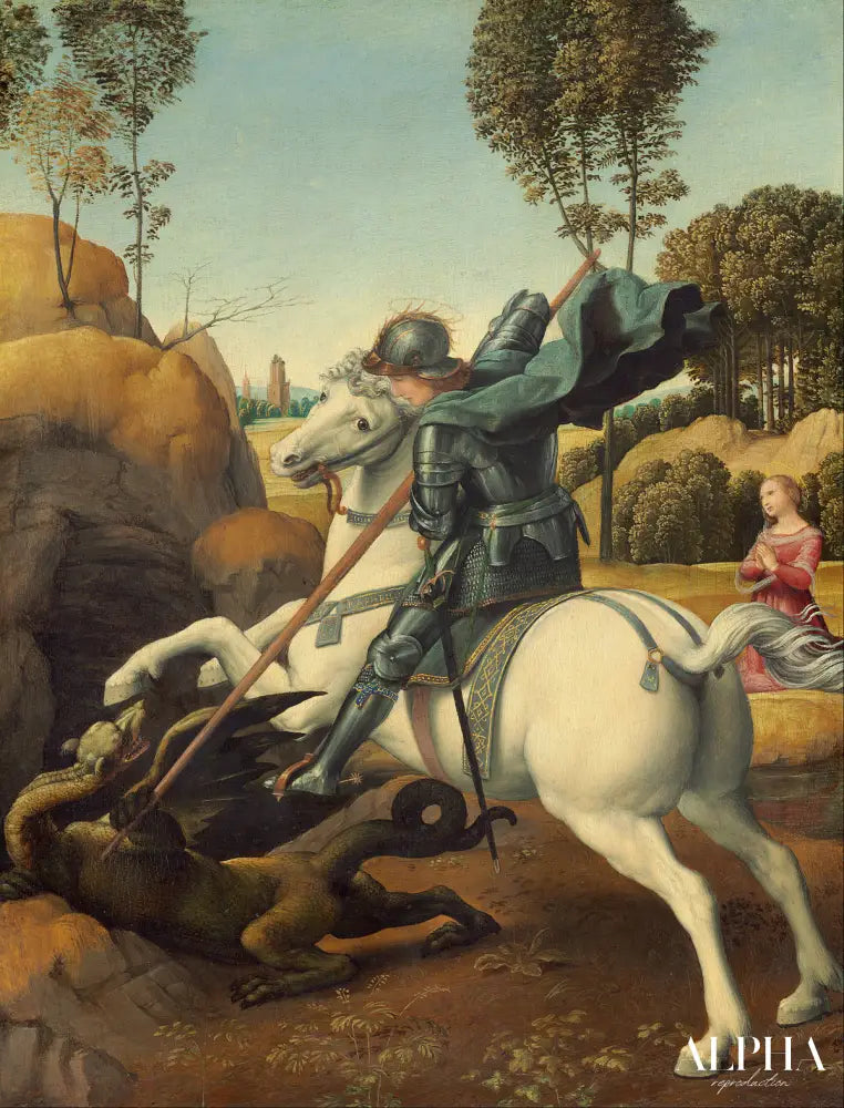 Saint Georges et le dragon - Raphaël (peintre) - Reproductions de tableaux et peintures haut de gamme