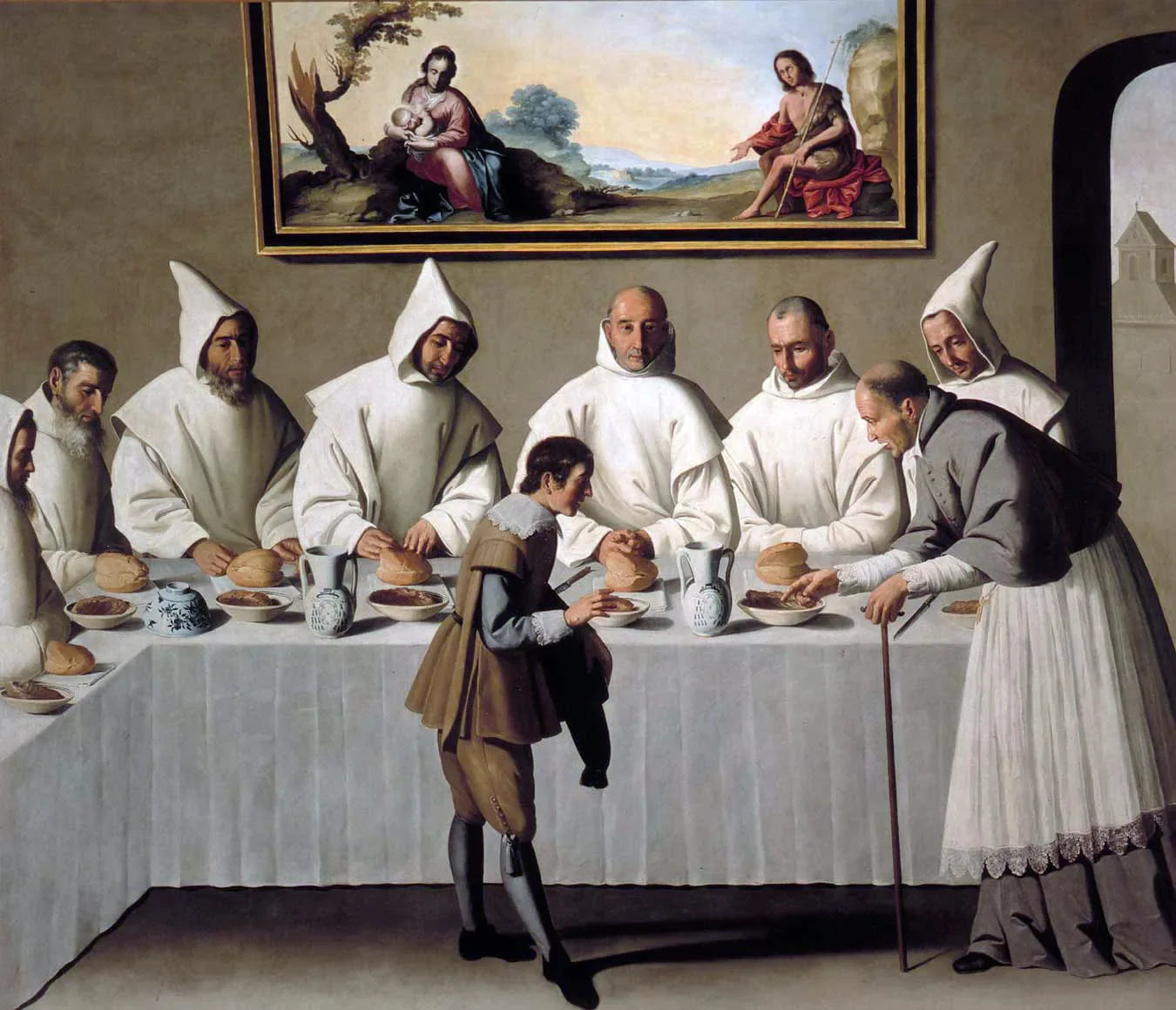 Saint Hugues au réfectoire des Chartreux - Francisco de Zurbarán image 1 tableau peint à l’huile sur toile