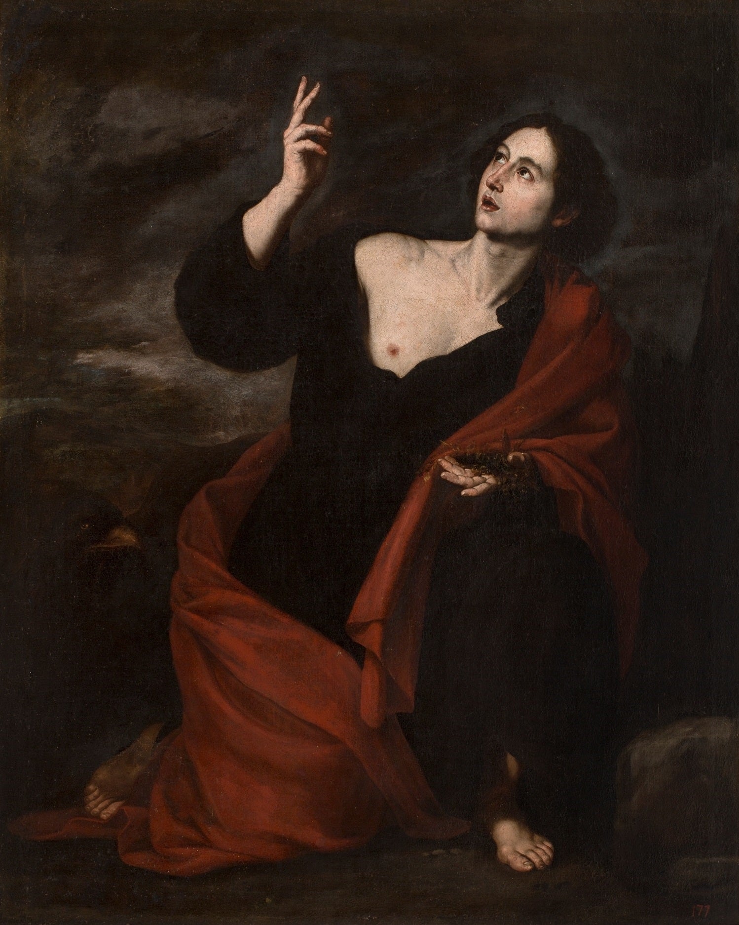 Saint Jean l'Évangéliste à Patmos - Jusepe de Ribera image 1 copie de tableau peinte à la main