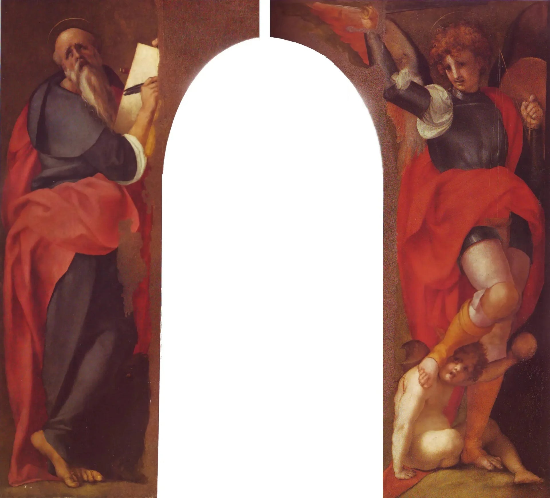 Saint Jean l'Évangéliste et l'Archange Michel - Pontormo image 1 reproduction artisanale de tableau