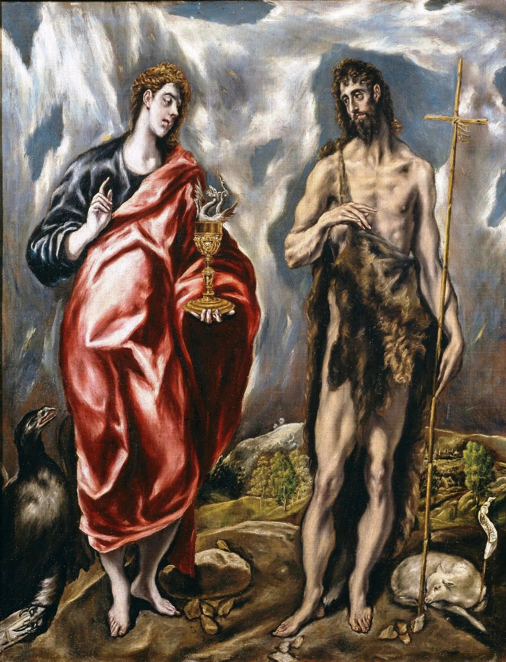 Saint Jean l'Évangéliste et saint Jean-Baptiste - El Greco image 1 reproduction d’œuvre d’art à l’huile