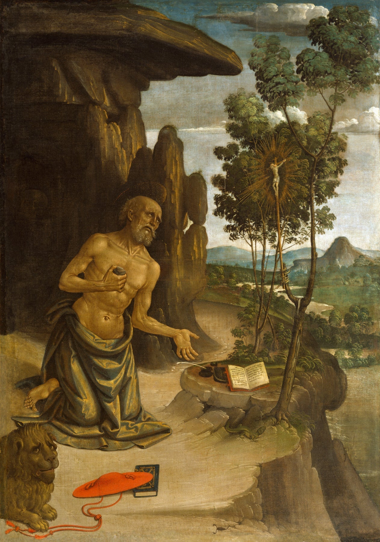 Saint Jérôme dans le désert - Pinturicchio image 1 copie de tableau peinte à la main