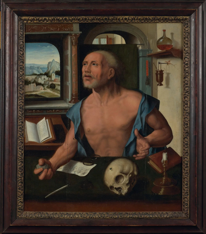 Saint Jérôme dans sa cellule - Joos van Cleve
เซนต์เจอโรมในห้องขังของเขา - จูส ฟาน เคลฟ