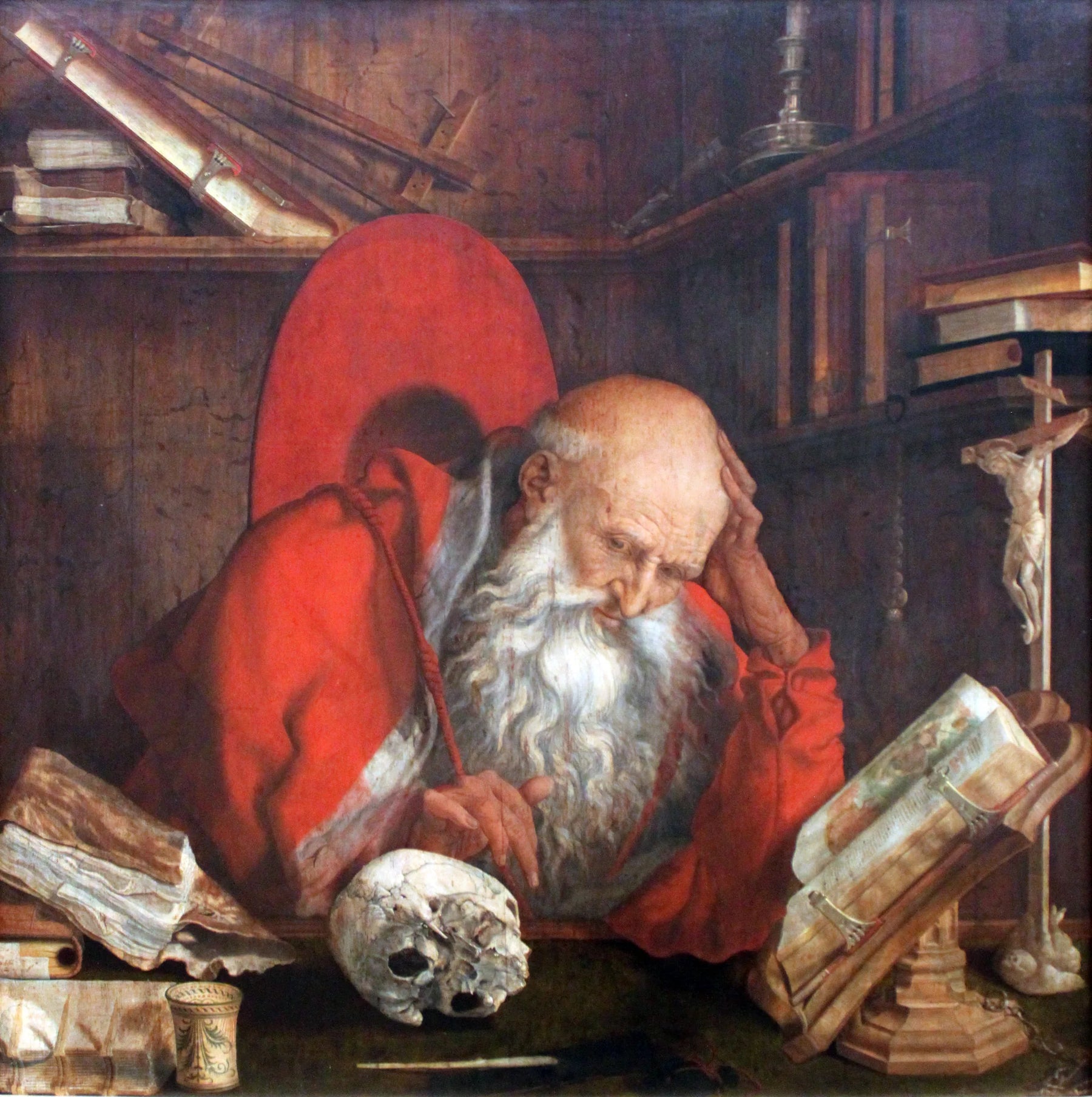 Saint Jérôme dans sa cellule - Marinus van Reymerswale image 1 copie de tableau peinte à la main