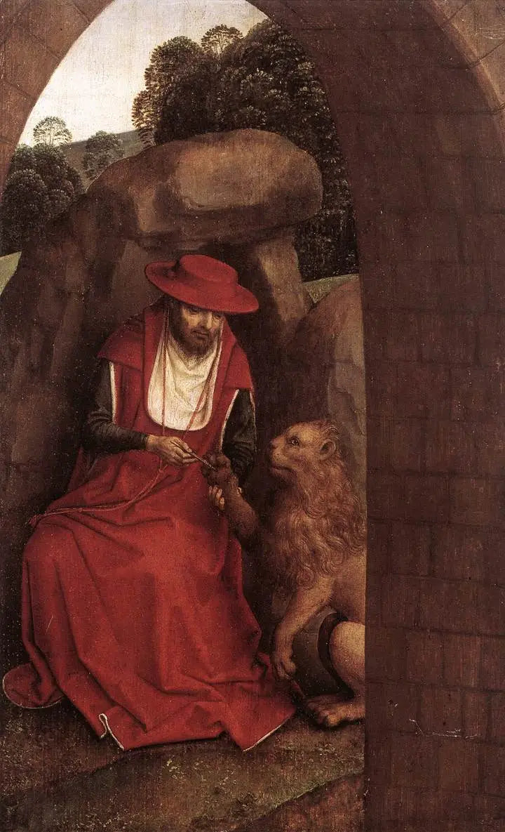 Saint Jérôme et le Lion - Hans Memling
นักบุญเยอร์เมนและสิงโต - ฮันส์ เมมลิงค์