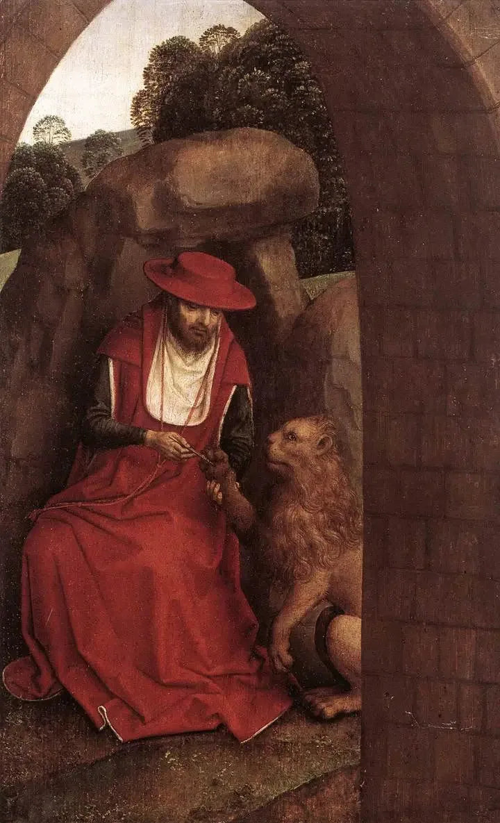 Saint Jérôme et le Lion - Hans Memling
นักบุญเยอร์เมนและสิงโต - ฮันส์ เมมลิงค์