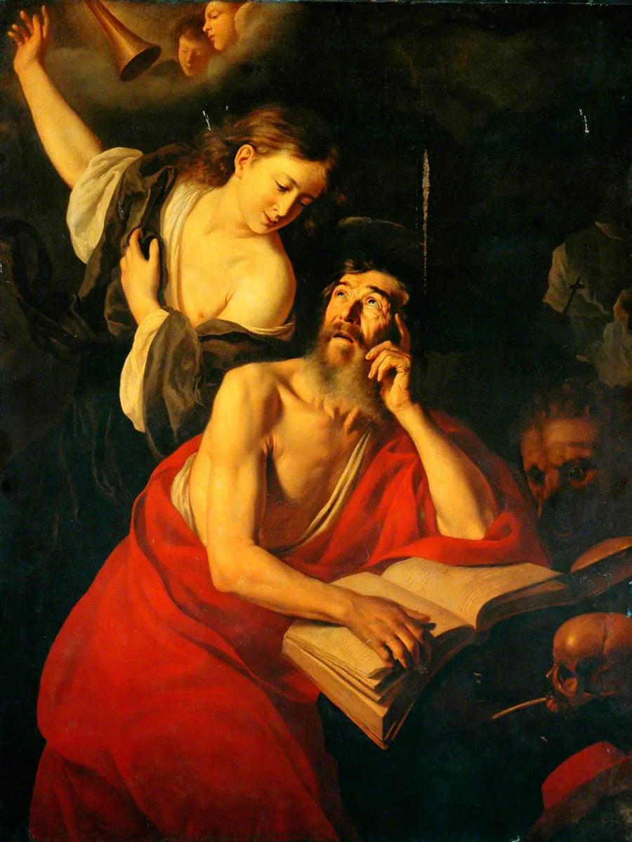 เซนต์เจอโรมที่ถูกเทวดาเยี่ยมชม - Jusepe de Ribera