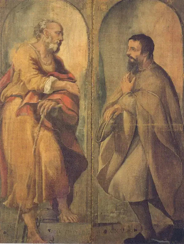 Saint Joseph et un dévot - Antonio da Correggio
จอร์จ จอห์ซาฟ และ นักบวช - อันโตนิโอ ดา คอร์เรจจิโอ