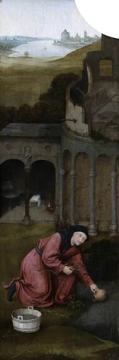 นักบุญโยเซฟเก็บไม้ (ภาพสามพับ, ด้านในของปีกซ้าย) - Hieronymus Bosch