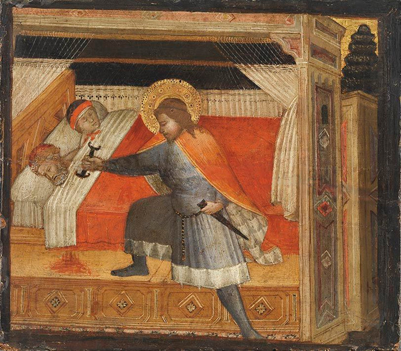 Saint Julien tuant ses parents - Agnolo Gaddi
ซานจูเลียน ฆ่าพ่อแม่ของเขา - อันโจโล กัดดี้
