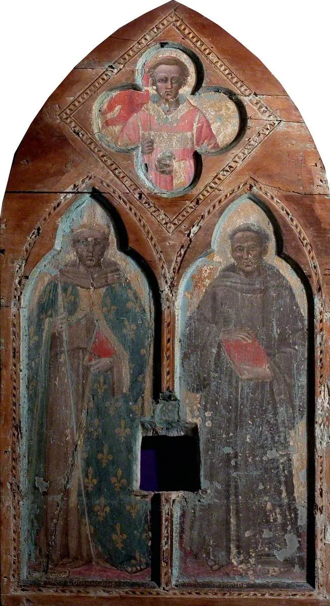 Saint Louis de Toulouse et saint Antoine de Padoue avec saint Étienne - Spinello Aretino image 1 reproduction réalisée par Alpha Reproduction