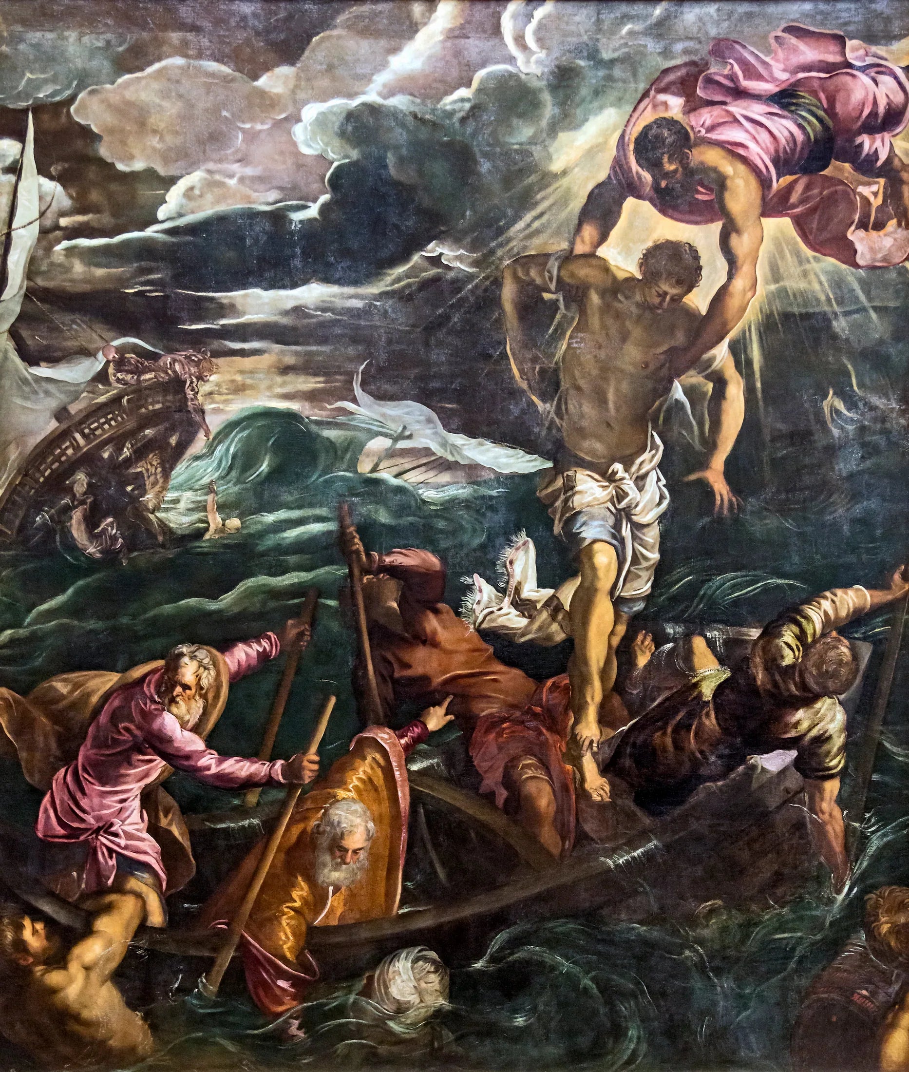 Saint Marc sauvant un Sarrasin du naufrage - Jacopo Tintoretto image 1 reproduction artisanale de tableau