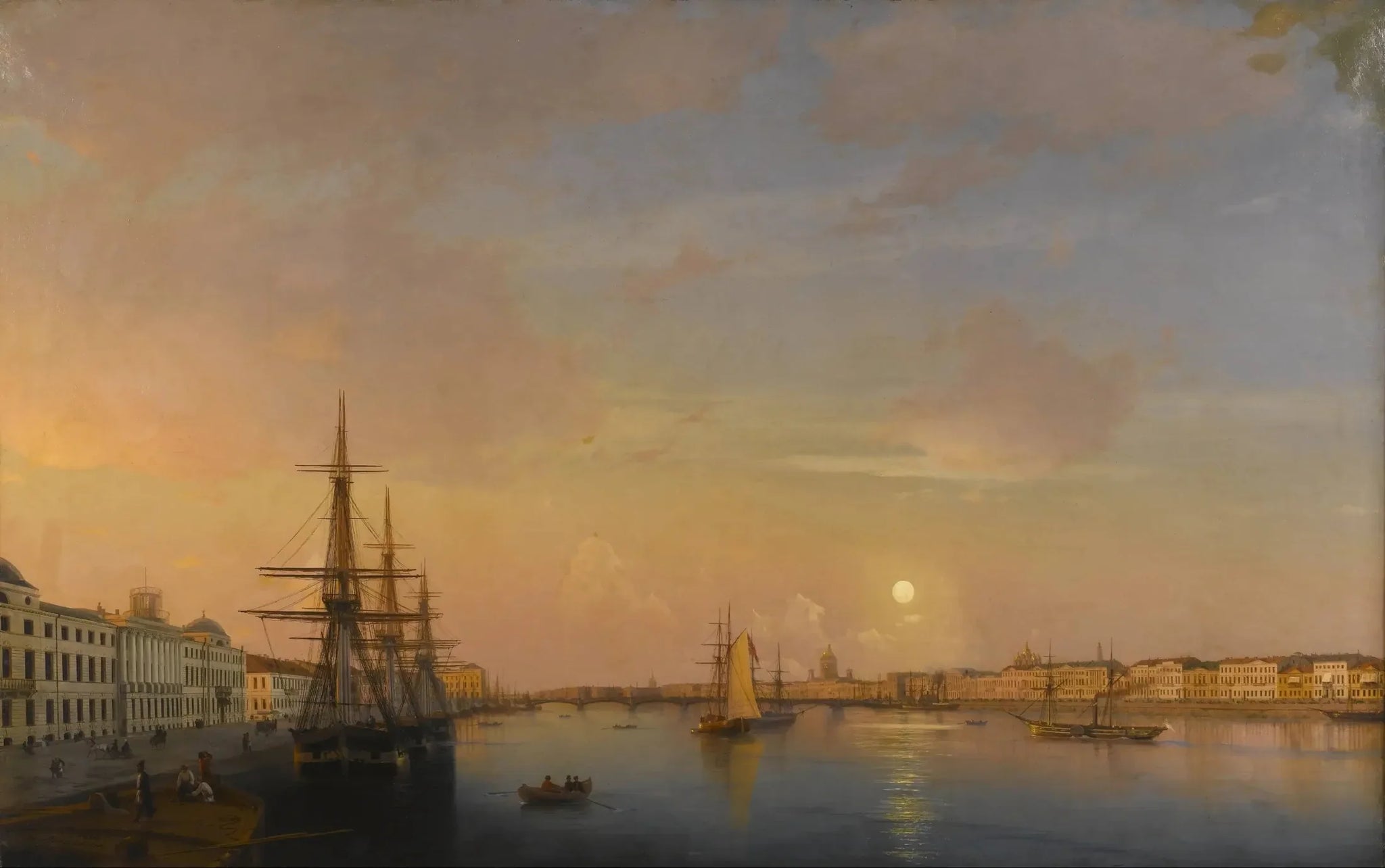 Saint-Pétersbourg - Galion sur les quais - Ivan Aïvazovski image 1 reproduction de peinture à l’huile