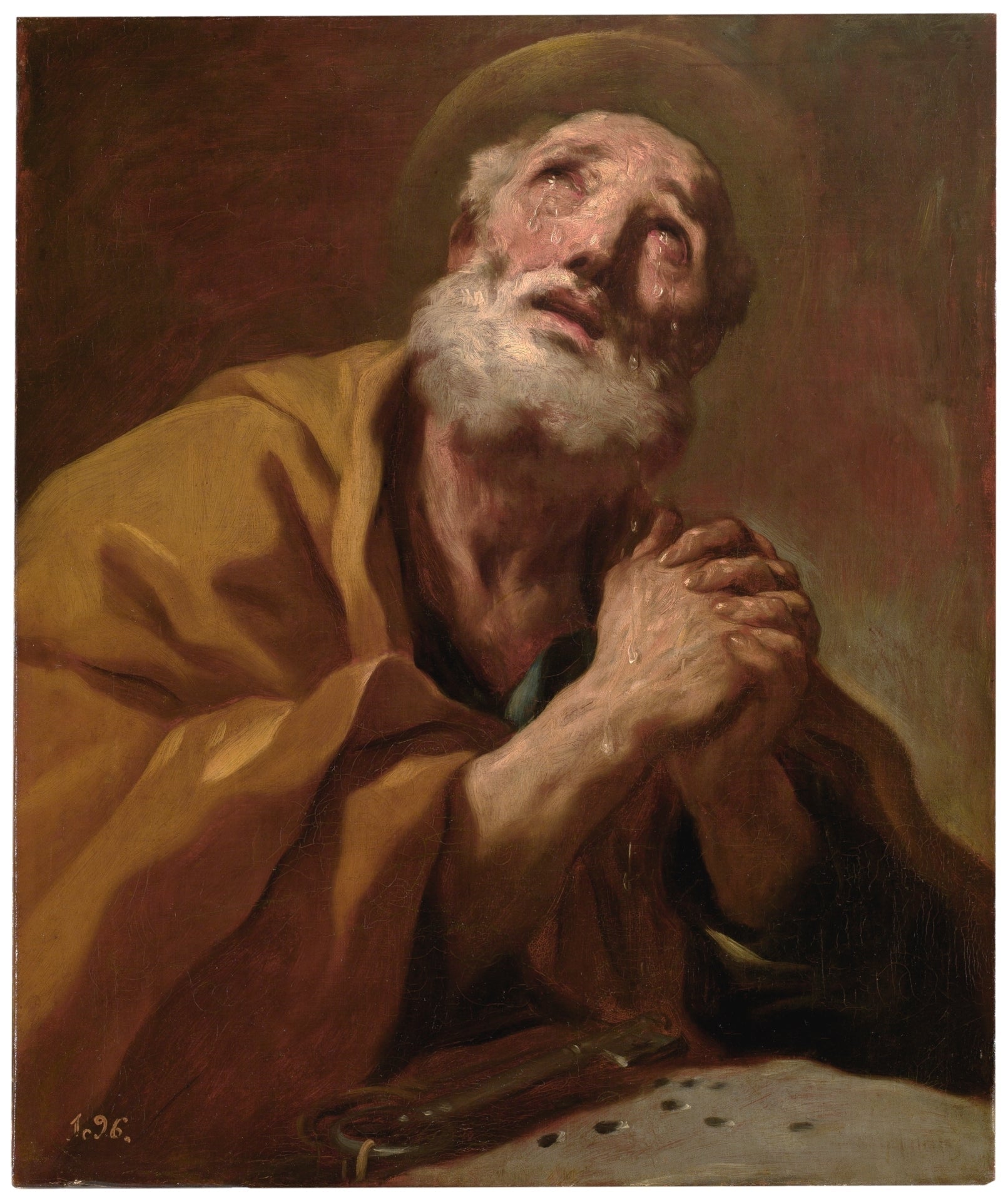 Saint Pierre en pleurs - Luca Giordano image 1 reproduction de peinture à l’huile
