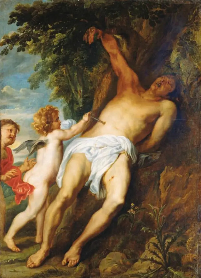 Saint Sébastien secouru par les anges - Antoine van Dyck image 1 copie peinte à la main à l’huile