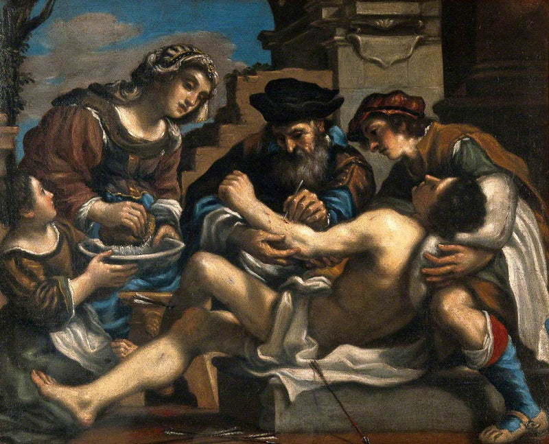 เซนต์เซบาสเตียนที่ได้รับความช่วยเหลือโดยศัลยแพทย์และผู้อื่น - Guercino