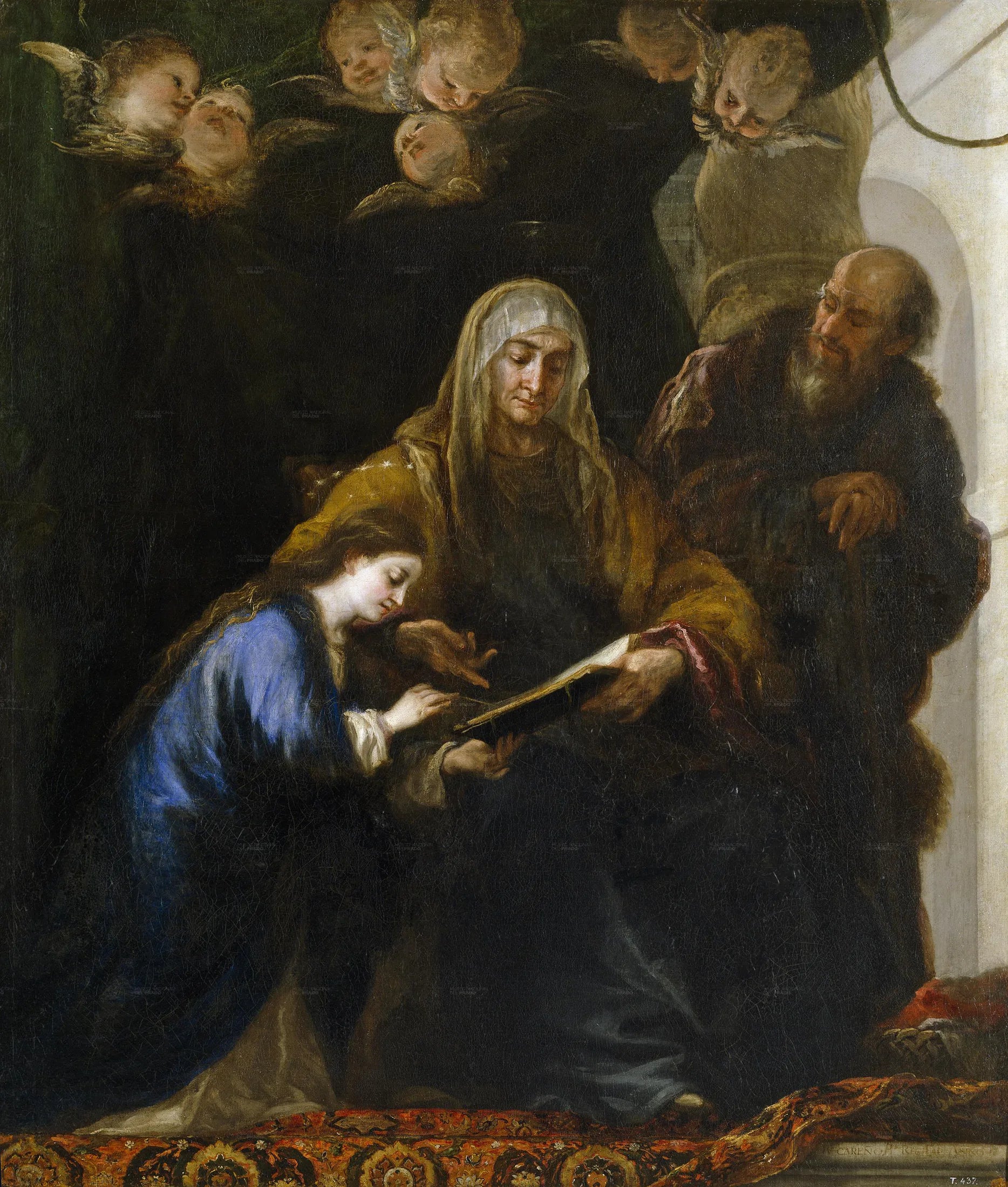 Sainte Anne apprend à lire à la Vierge Marie - Juan Carreño de Miranda image 1 reproduction artisanale de tableau