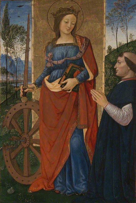 ซานต์ Catherine d'Alexandrie avec un donateur - Pinturicchio