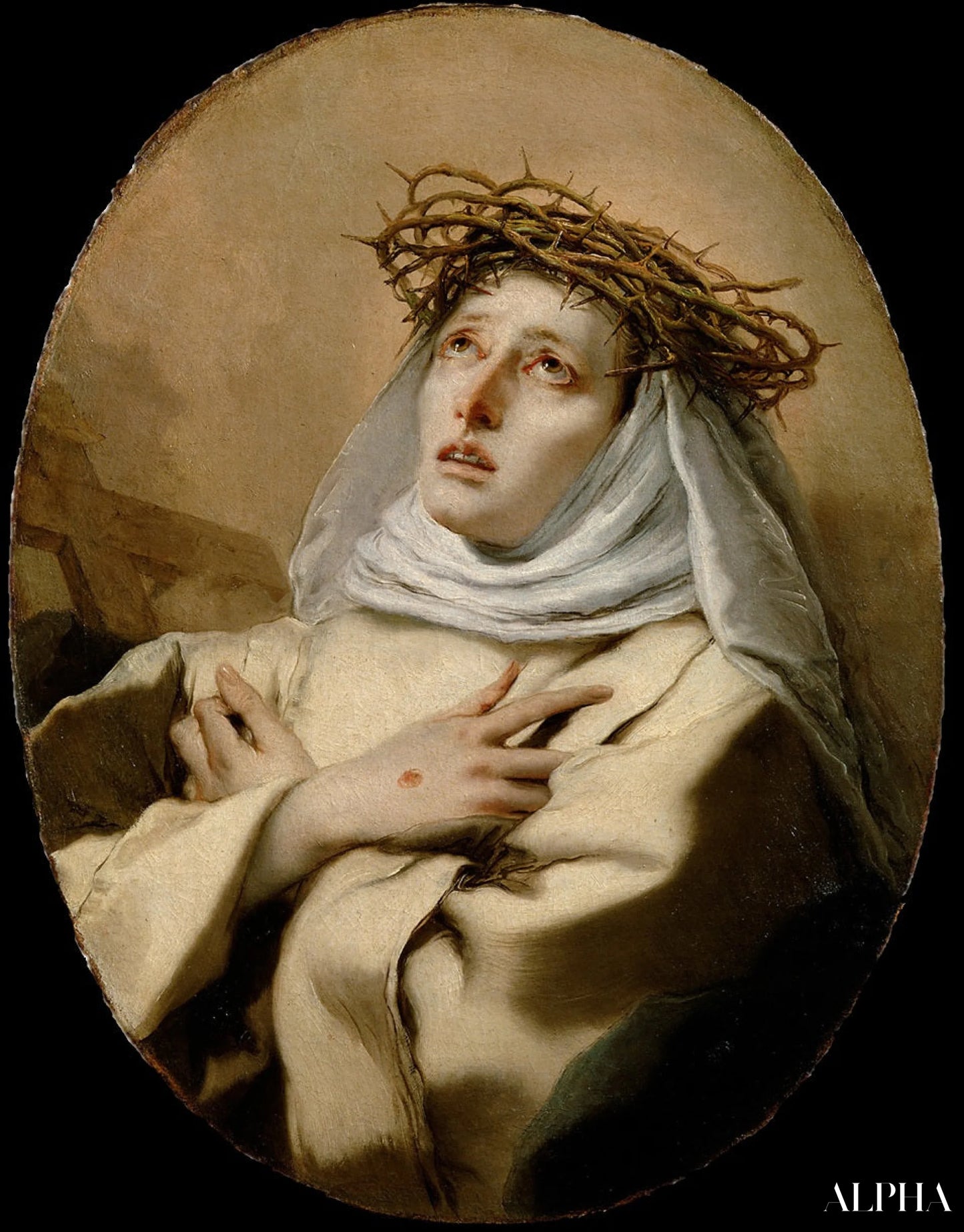 Reproduction du tableau « Sainte Catherine de Sienne - Giambattista Tiepolo » par Alpha Reproduction en peinture à l’huile