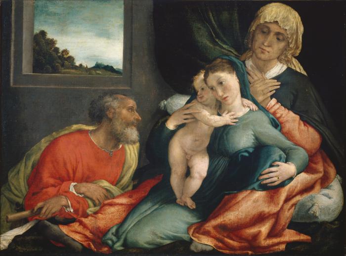 Sainte Famille avec les saints Anne et Joachim - Lorenzo Lotto image 1 reproduction d’œuvre d’art à l’huile