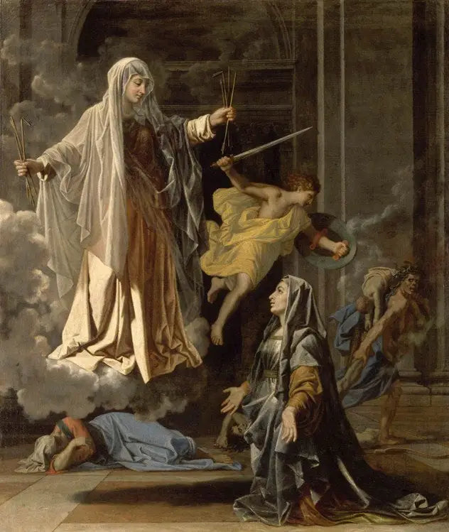 เซนต์ฟรองซัวส์โรมันประกาศที่โรมถึงจบของโรคระบาด - Nicolas Poussin