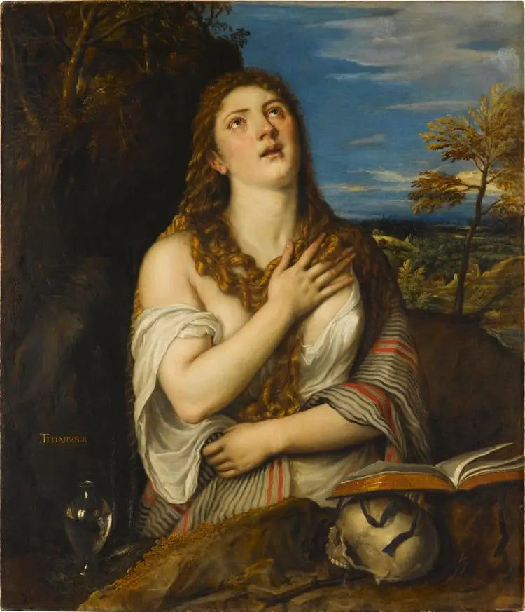 เซนต์มารี-มาเดleineในฐานะนักบาป - Titian