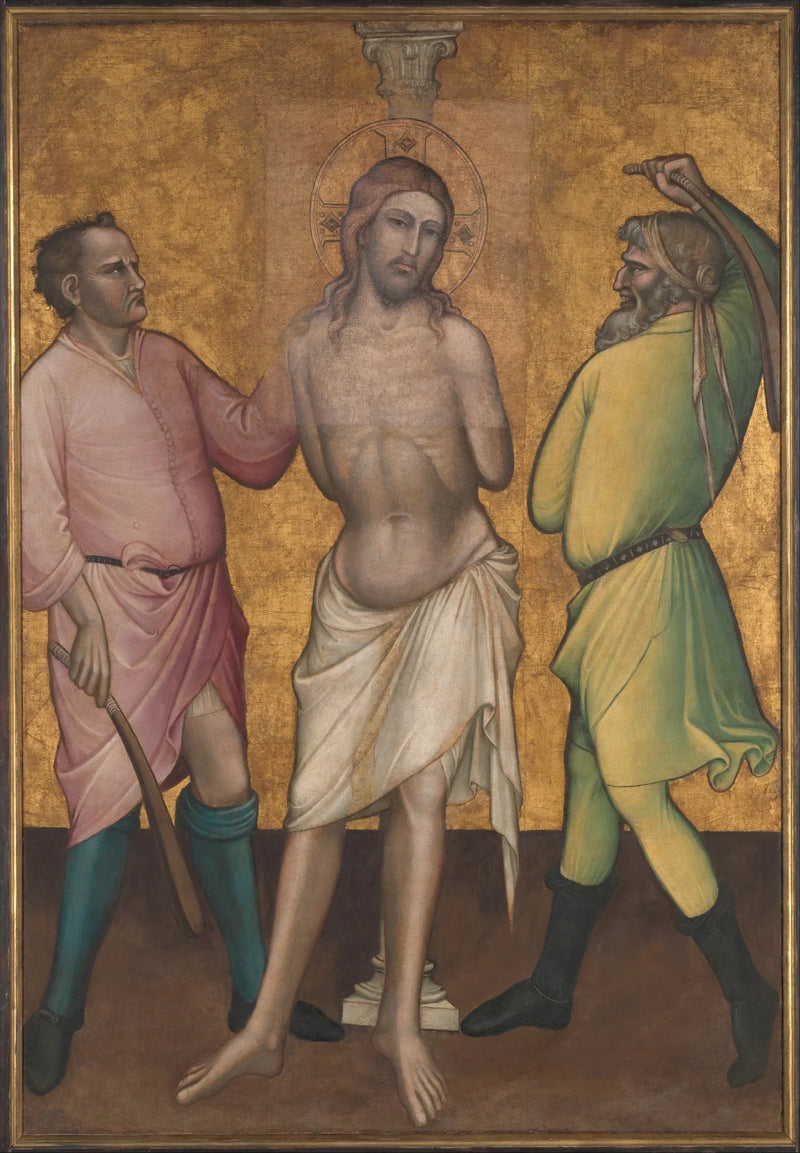 พระแม่มารีย์ Magdalene ถือไม้กางเขน; (ด้านหลัง) การลงโทษด้วยแส้ - Spinello Aretino