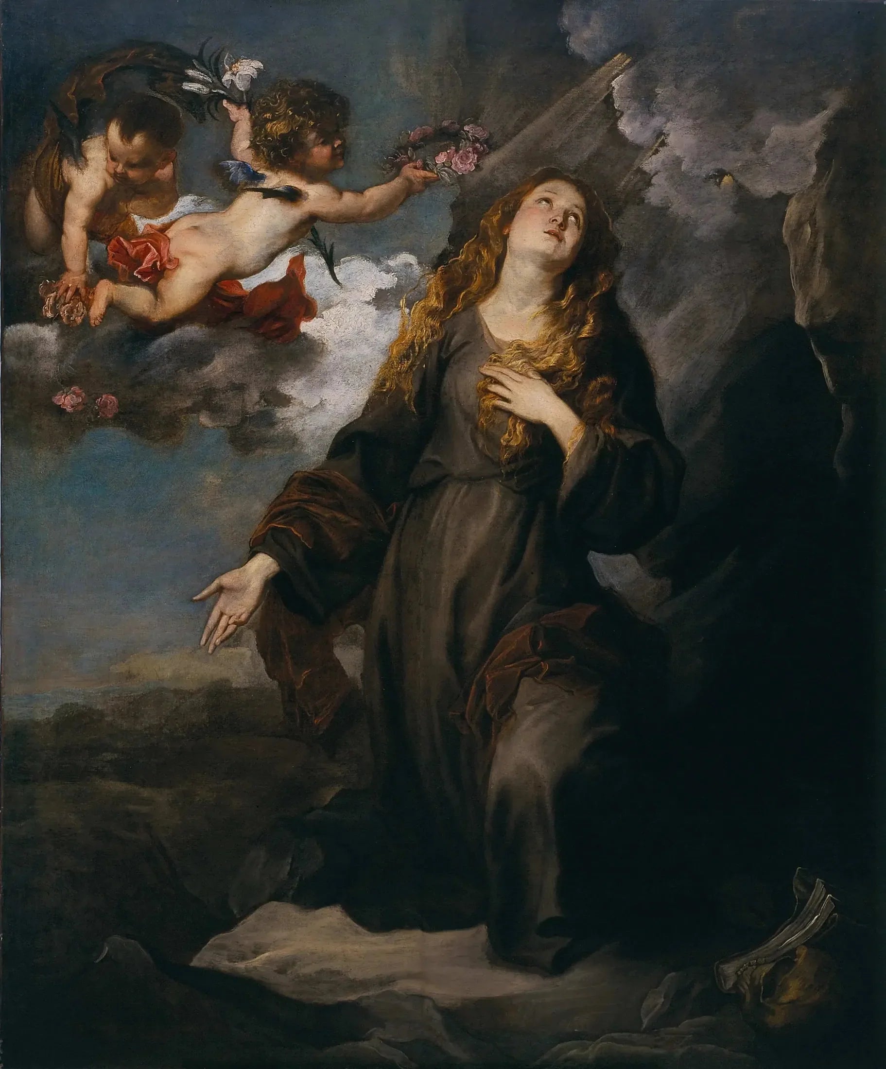 Sainte Rosalie en gloire - Antoine van Dyck image 1 copie de tableau peinte à la main