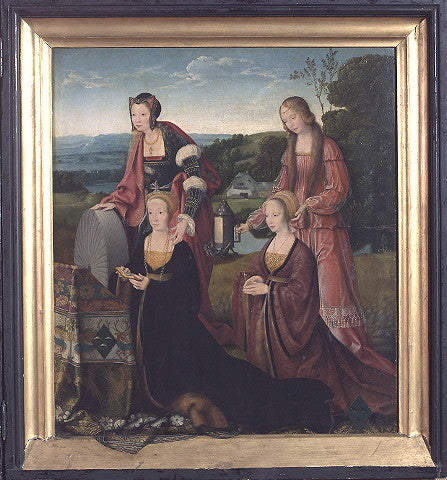 นักบุญ Catherine และ Gudule กับ Catharina Hackeney (เกิด Hardenrath) และ Sibilla Hackeney (เกิด van van Merle) - Joos van Cleve