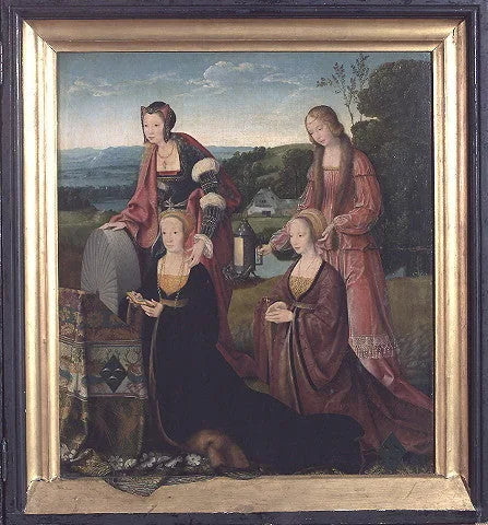 นักบุญ Catherine และ Gudule กับ Catharina Hackeney (เกิด Hardenrath) และ Sibilla Hackeney (เกิด van van Merle) - Joos van Cleve