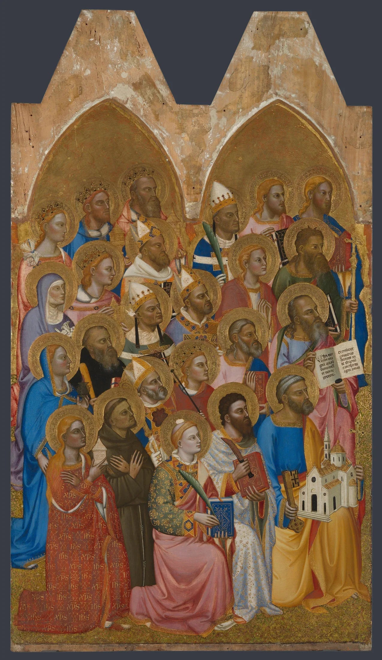 Saints adorateurs : Panneau principal gauche - Jacopo di Cione image 1 reproduction de peinture à l’huile