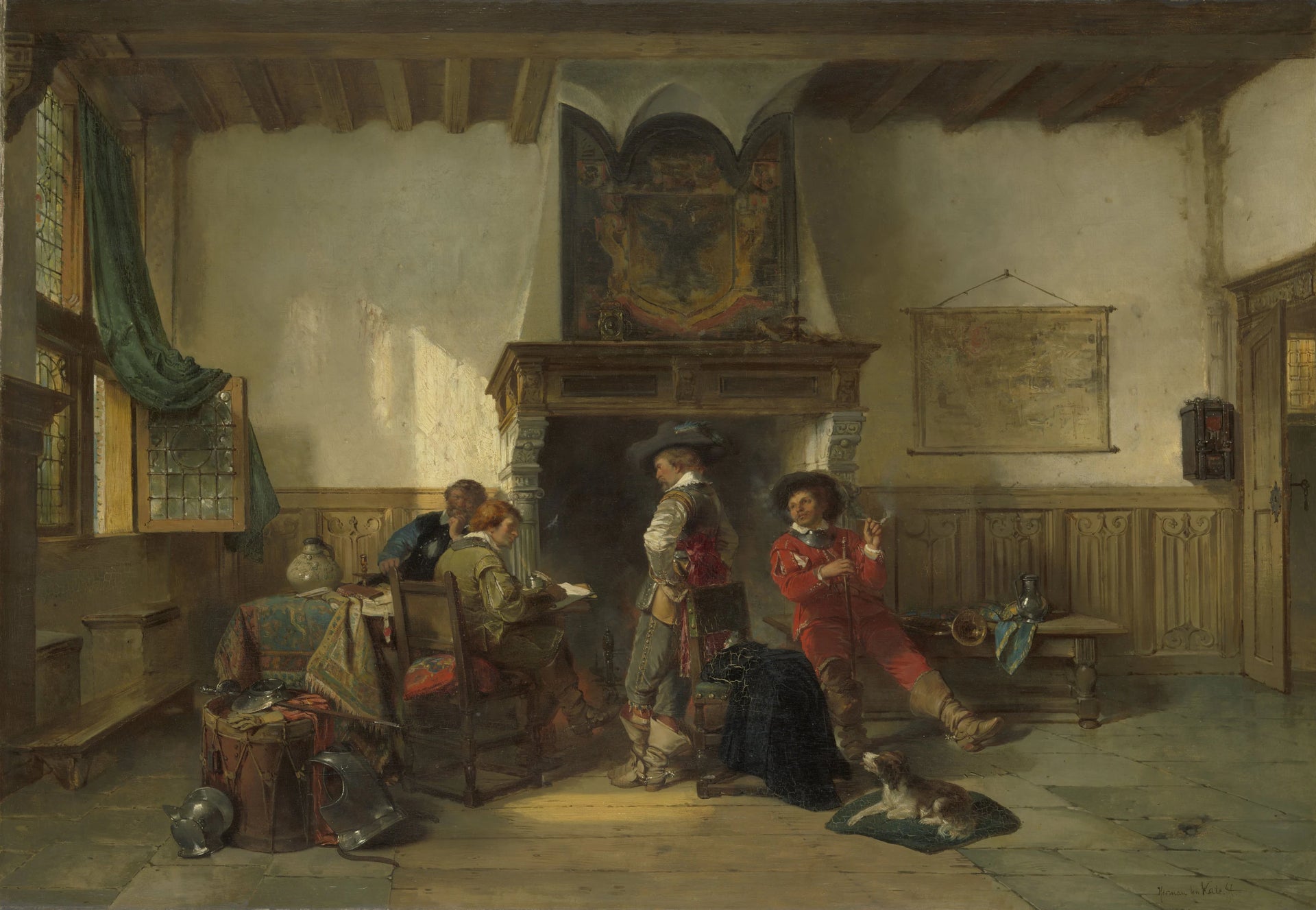 Salle d'attente avec des soldats - Herman Frederik Carel ten Kate