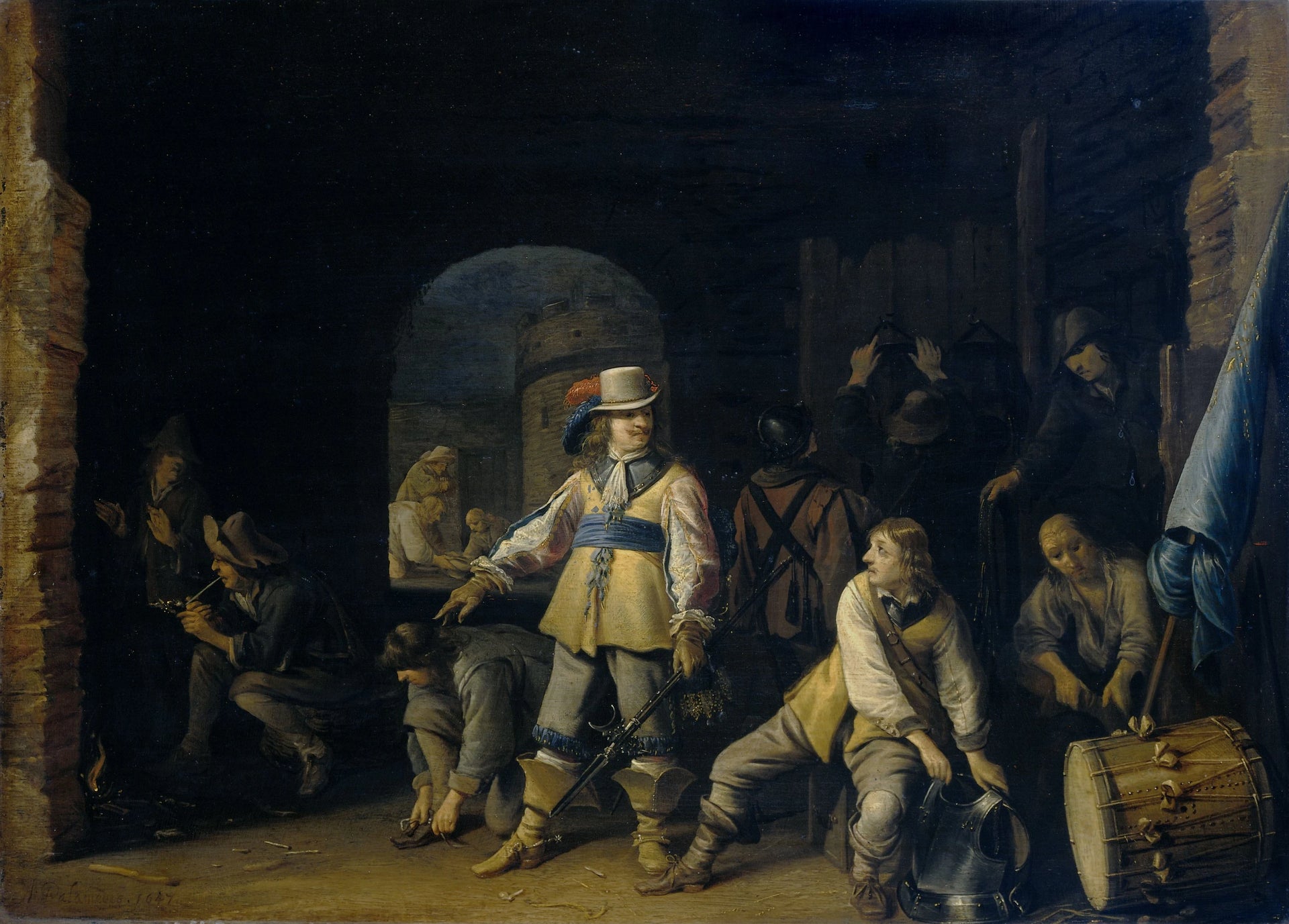 Salle de garde avec des soldats - Antonie Palamedesz