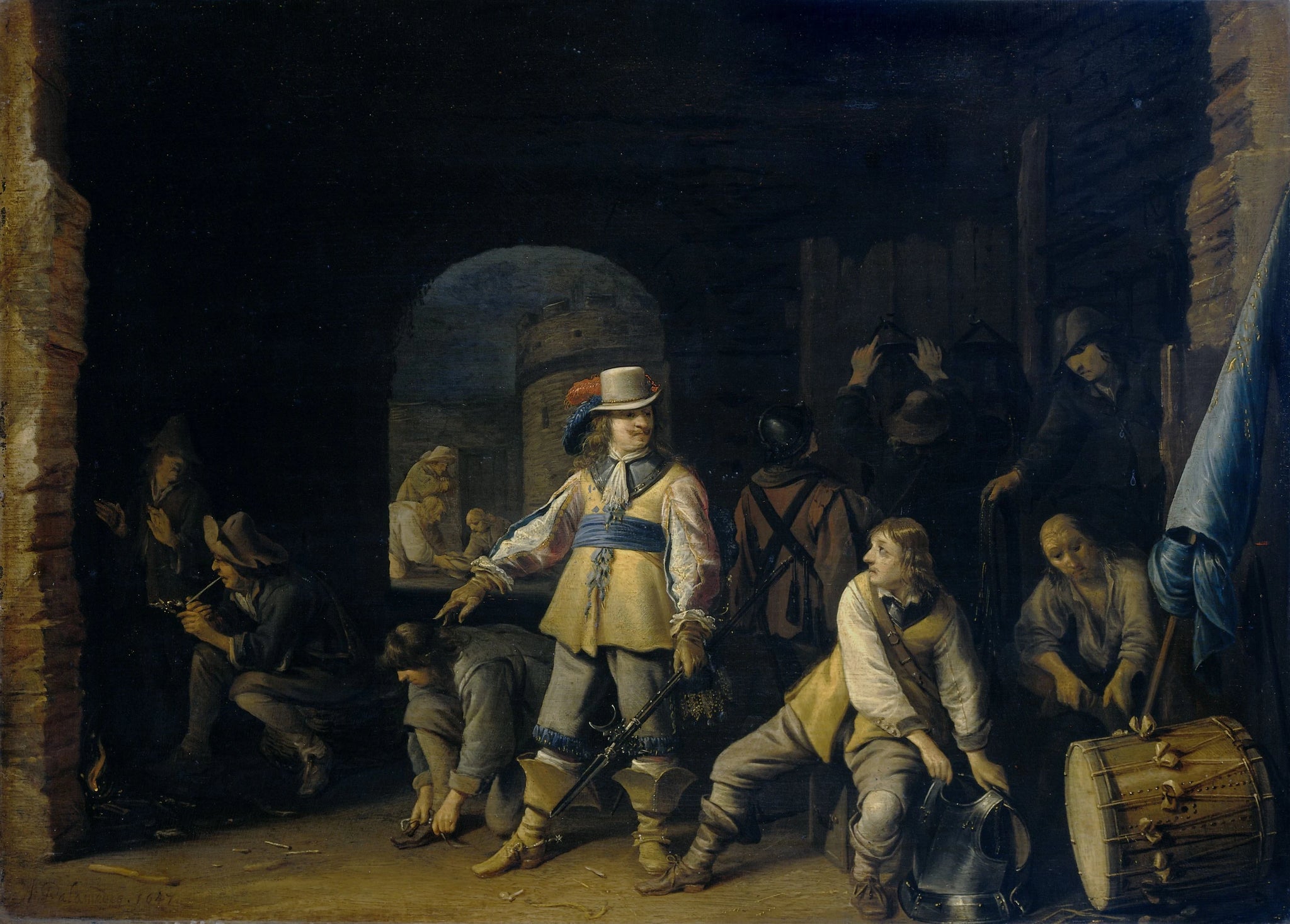 Salle de garde avec des soldats - Antonie Palamedesz