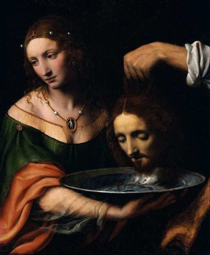 Salomé tenant la tête de saint Jean-Baptiste - Bernardino Luini image 1 copie de tableau peinte à la main