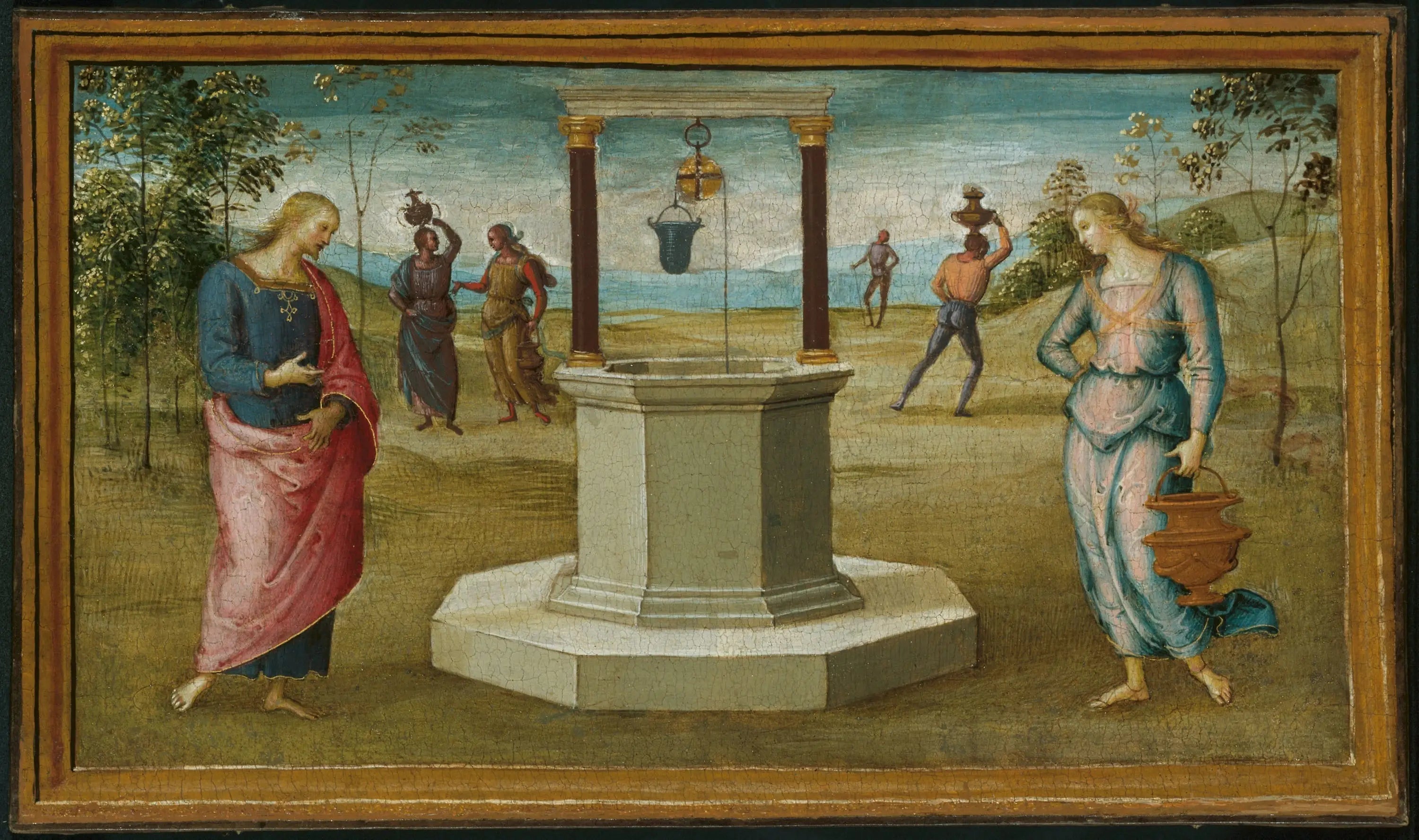 Samaritaine au puits - Pietro Perugino image 1 copie de tableau peinte à la main