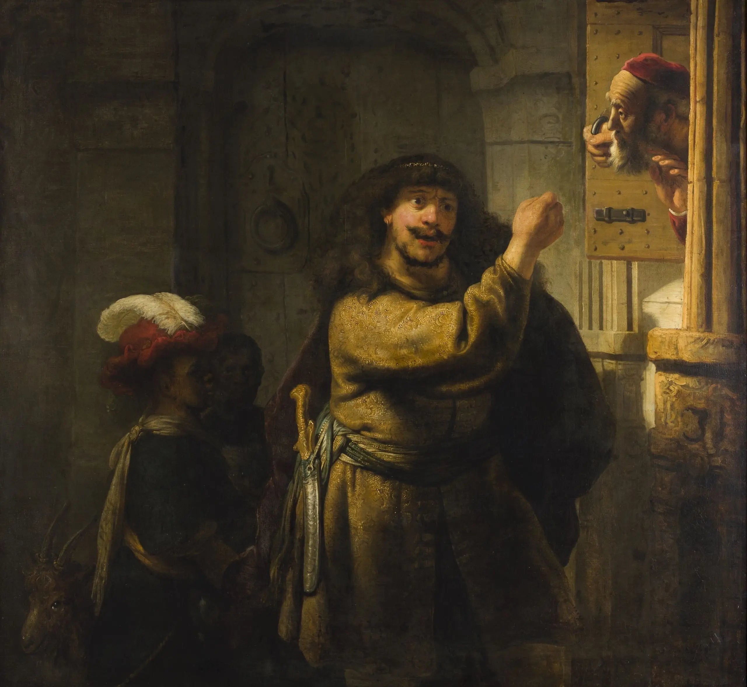 Samson menace son beau-père - Rembrandt image 1 reproduction artisanale de tableau