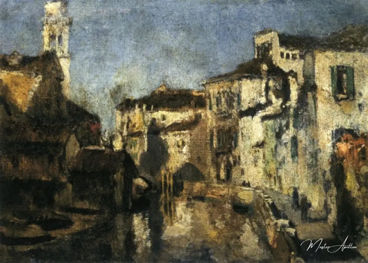 San Trovaso Square, Venice - John Henry Twachtman - Reproductions de tableaux et peintures haut de gamme