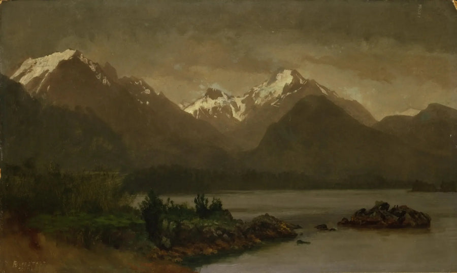 ไม่มีชื่อ (ภูเขาและทะเลสาบ) - Albert Bierstadt