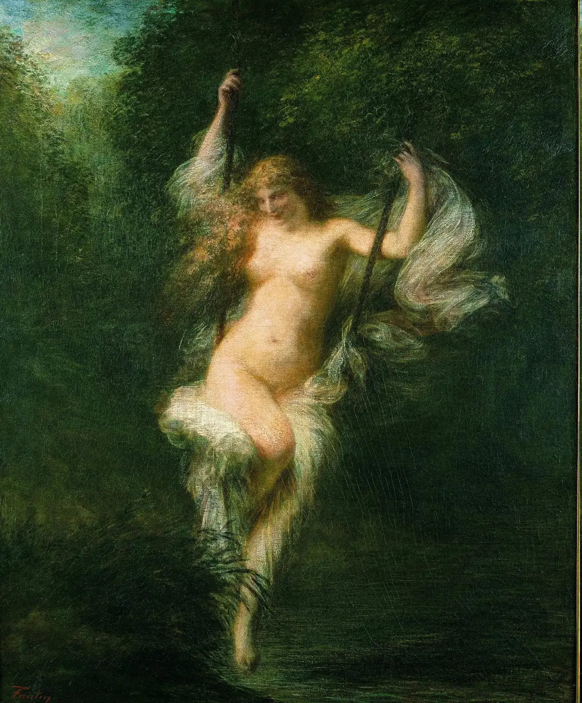Sarah la bañista - Henri Fantin-Latour image 1 reproduction d’œuvre d’art à l’huile