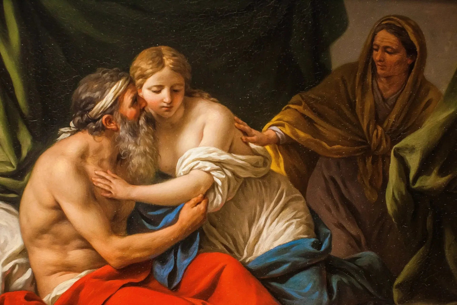 Sarah présente Agar à Abraham - Louis Jean François Lagrenée image 1 reproduction de peinture à l’huile