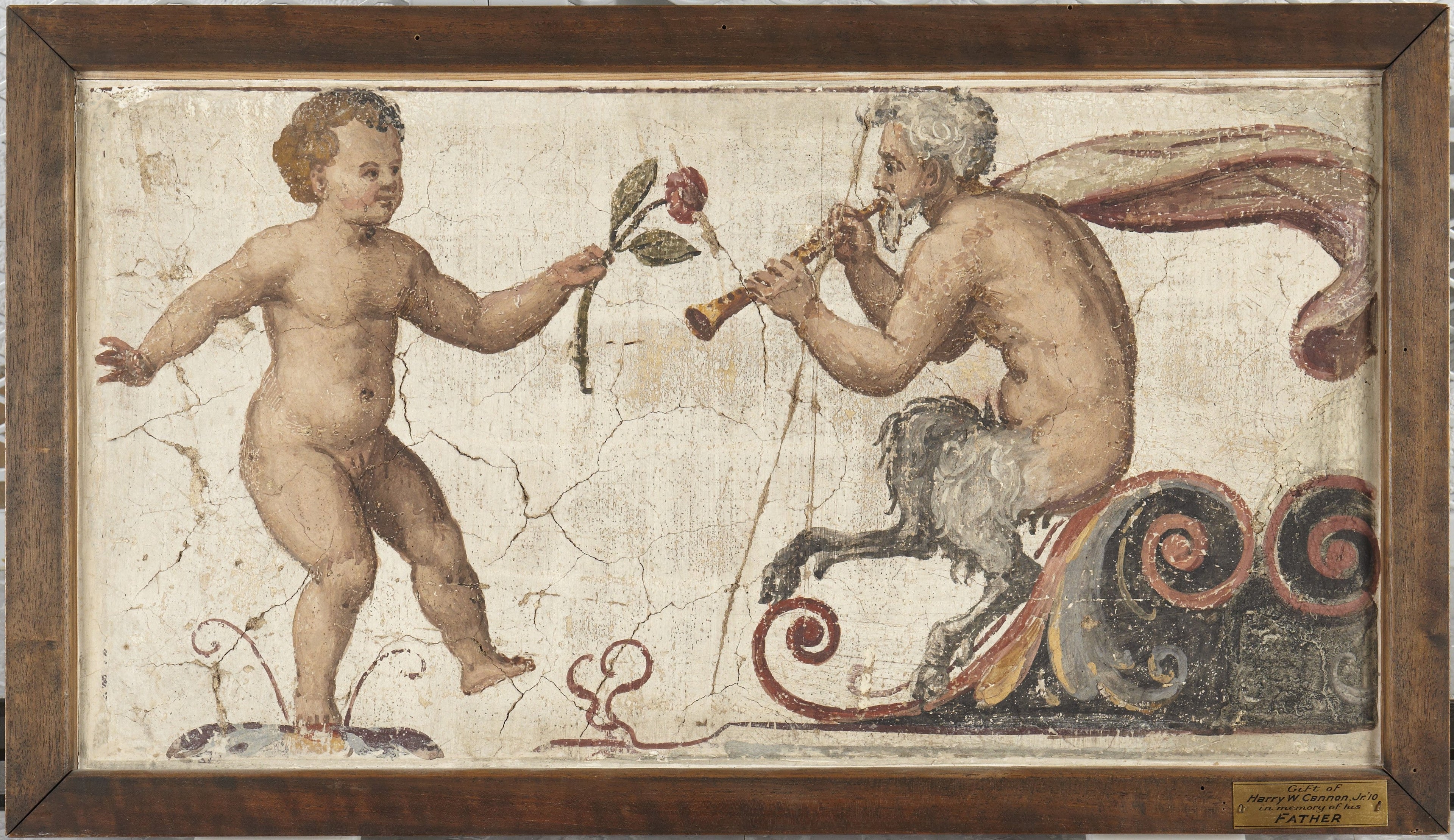 Satyre et garçon - Giulio Romano image 1 copie de tableau peinte à la main