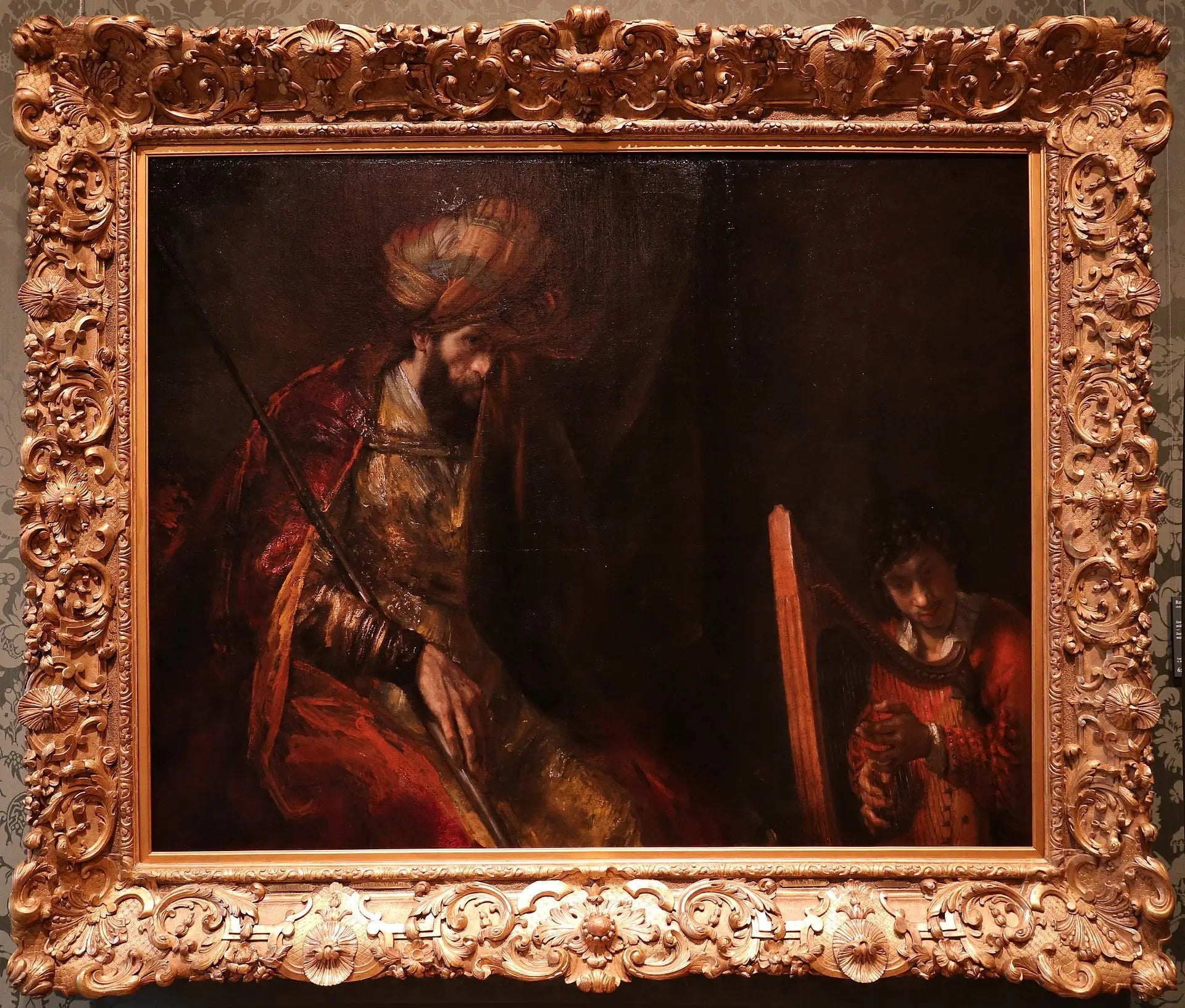 Saül et David - Rembrandt image 2 copie de tableau peinte à la main