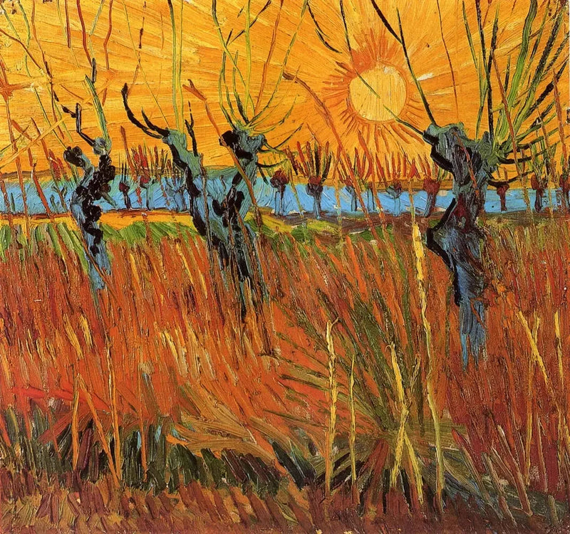 ต้นหลิวในแสงอาทิตย์ยามเย็น - Vincent van Gogh