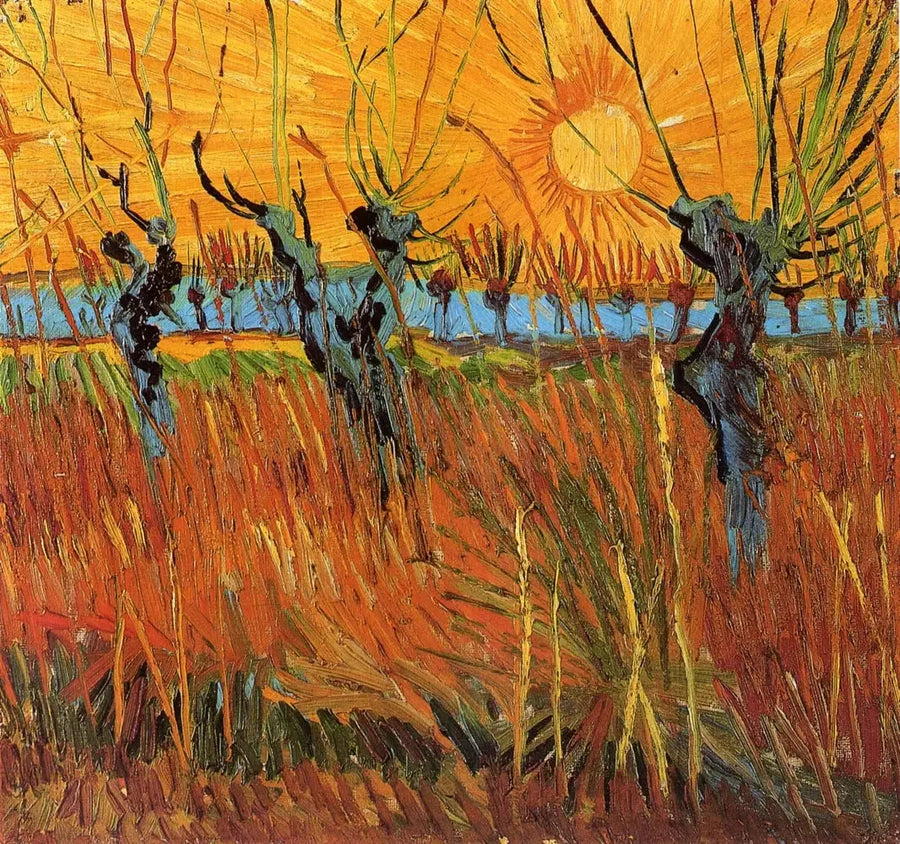 ต้นหลิวในแสงอาทิตย์ยามเย็น - Vincent van Gogh