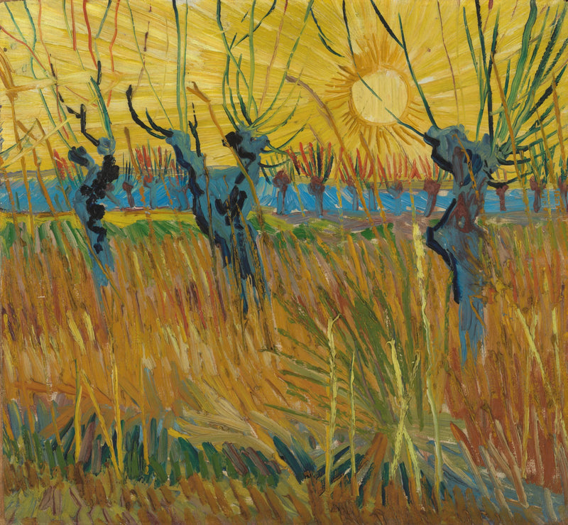 ต้นหลิวในแสงอาทิตย์ยามเย็น - Vincent van Gogh
