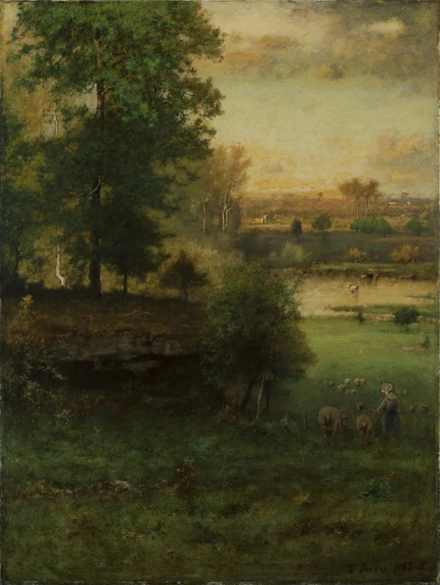 Scène à Durham, une idylle - George Inness image 1 copie de tableau peinte à la main