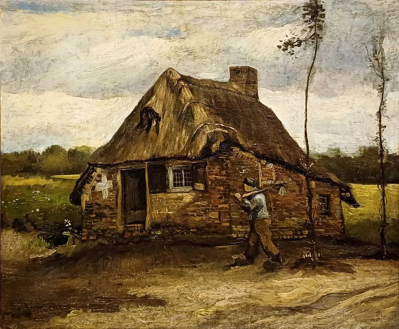 ฉากของกระท่อมกับชาวนาเดินทางกลับบ้าน - Vincent van Gogh