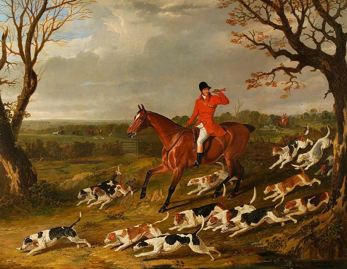 Scène de chasse avec des foxhounds - John Frederick Herring, Sr. image 1 tableau peint à l’huile sur toile