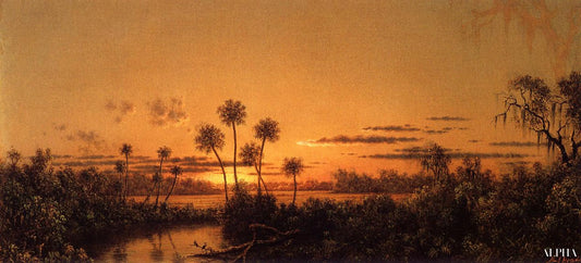 Scène de rivière en Floride : Début de soirée, après le coucher du soleil - Martin Johnson Heade - Reproductions de tableaux et peintures haut de gamme